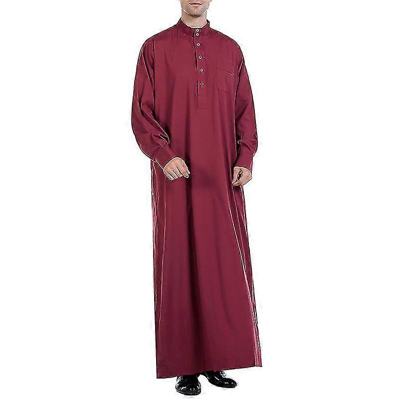 Mænd Muslimsk Islamisk Lang Kappe Dishdasha Kaftan Dressing Aftenkjole Thobe Mænd