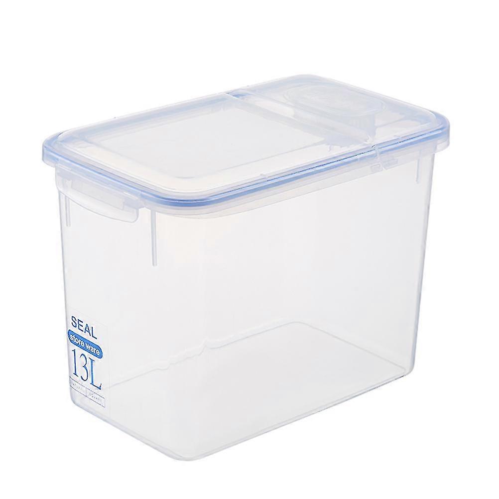 Clear Rice Storage Container Grain Dry Food Storage Bin With Locking Lid Portable Plastic Food Keeper Size 2