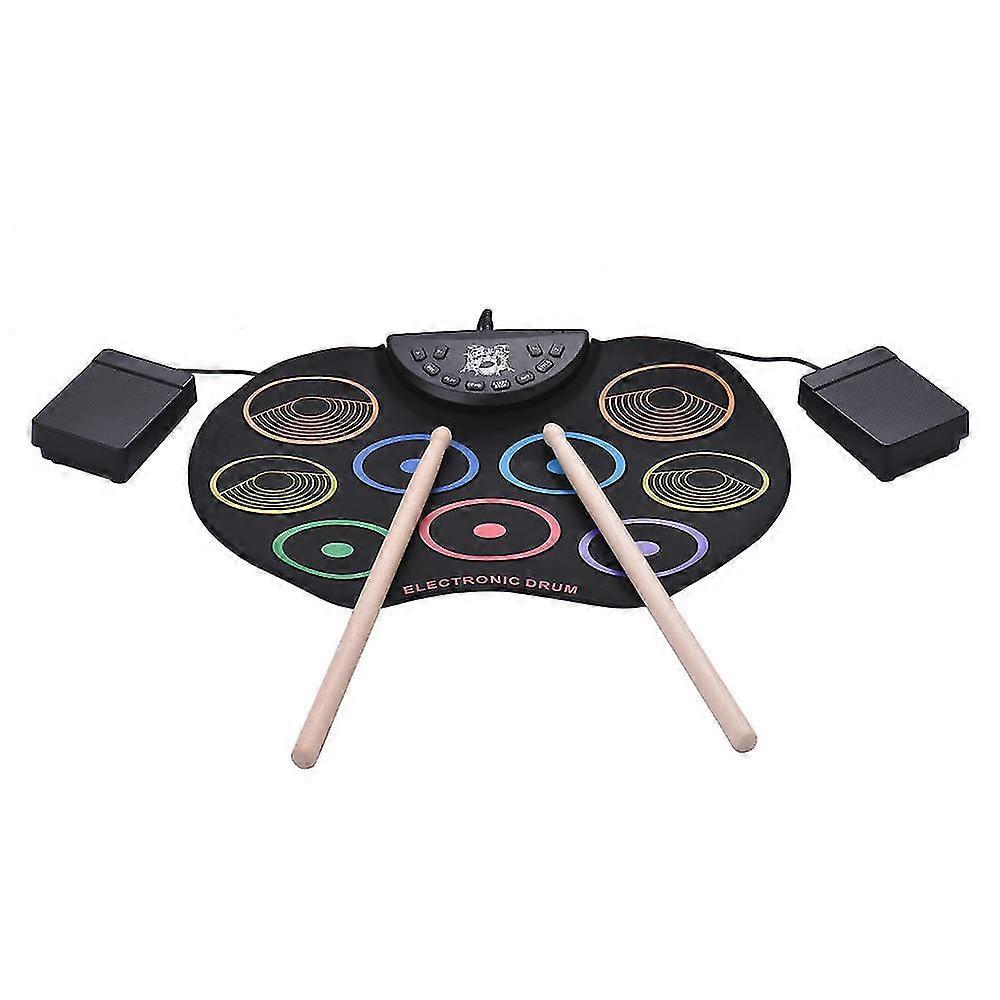 English Version Color Hand Roll Drum Set Colorful Hand Roll Drum Kit Portable Children's Percussion Instrument