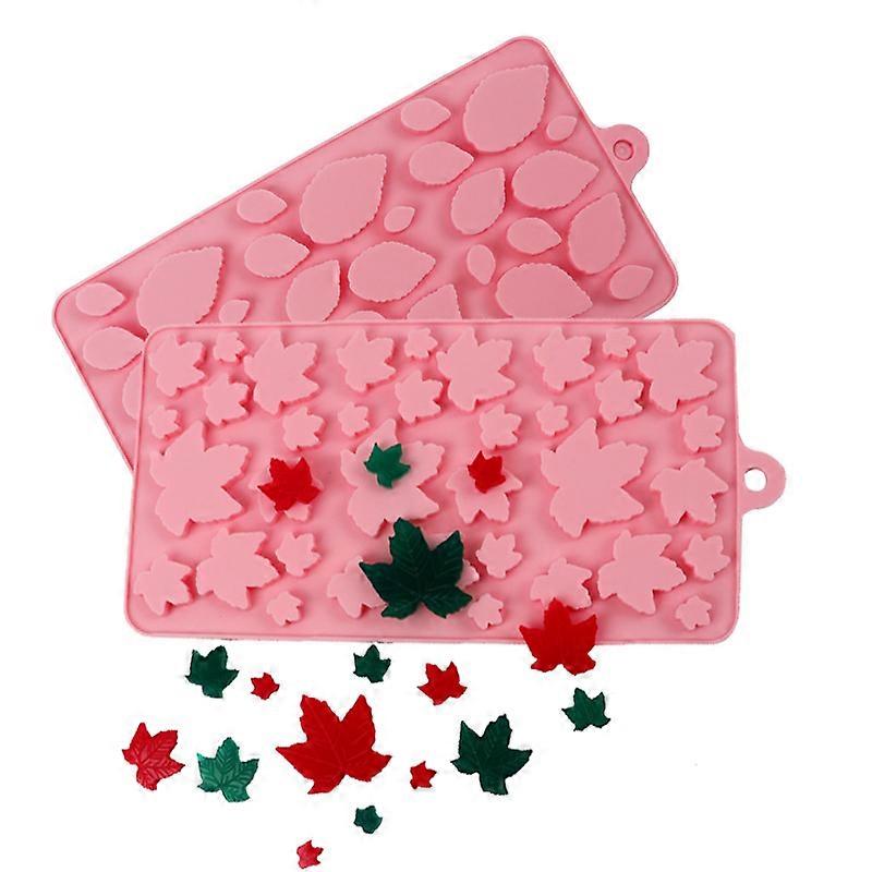 2pcs Maple Leaf Silicone Mold Candy Candy Halloween Cake Decorating Molds