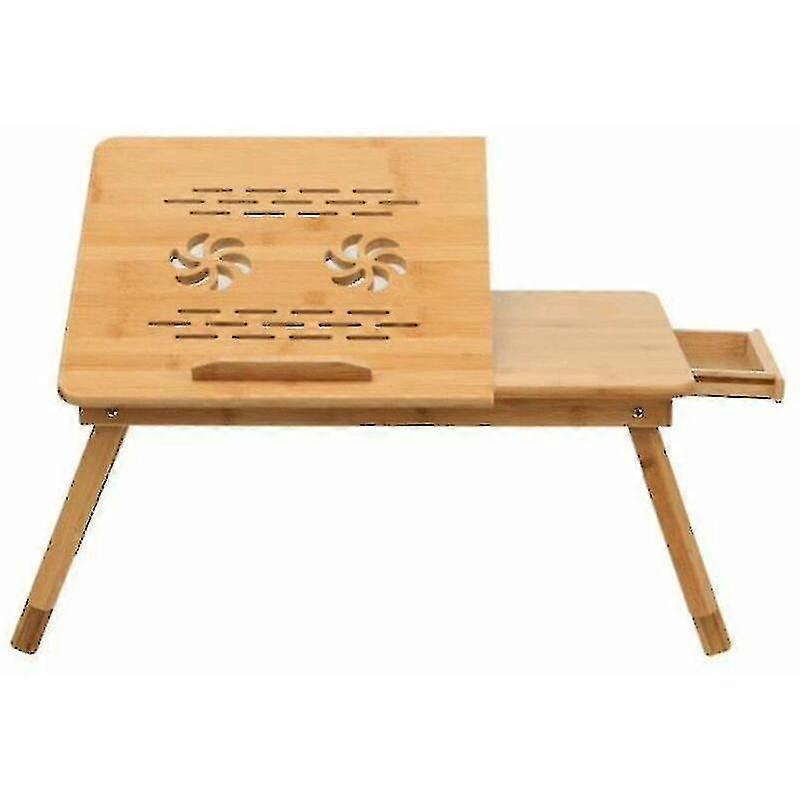 Computer Table Computer Bed Table Foldable Laptop Table With Carved Lifting Bamboo Drawer 54*34cm - Krygv