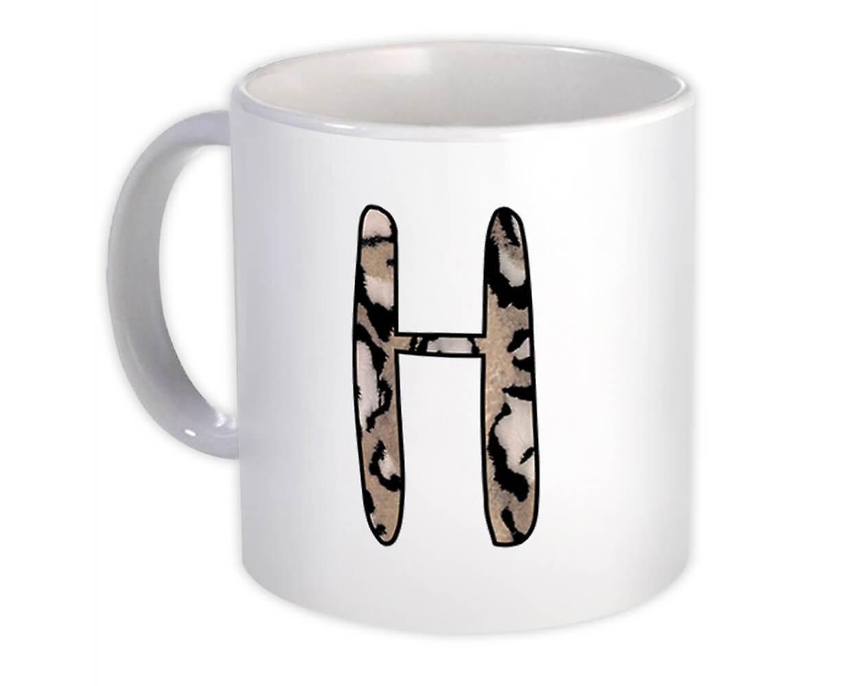 Hediye Kupa: Monogram Harf H Cheetah