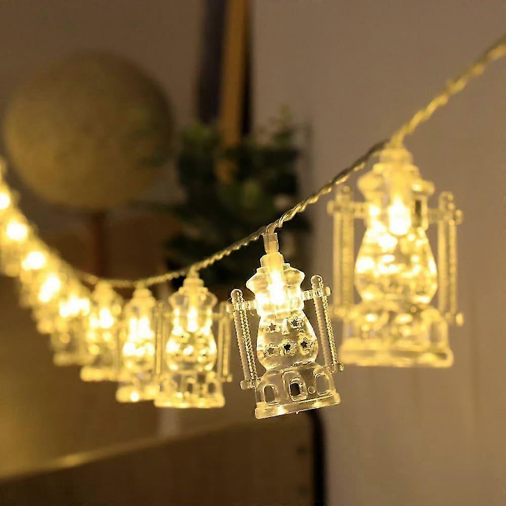 Ramadan Eid Lights Decoration 3m 20Leds Palace Lamp PVC Light String Mubarak Battery Operated for Ei