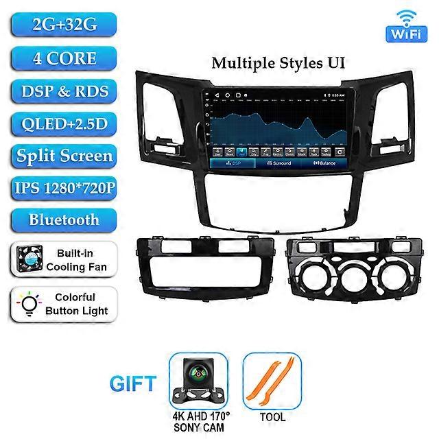 Android 12 Car Radio For Toyota Fortuner Hilux MT 2007 2008 2012 2014 2015 Multimedia Video Player GPS Navigation DSP 2Din 2 Din