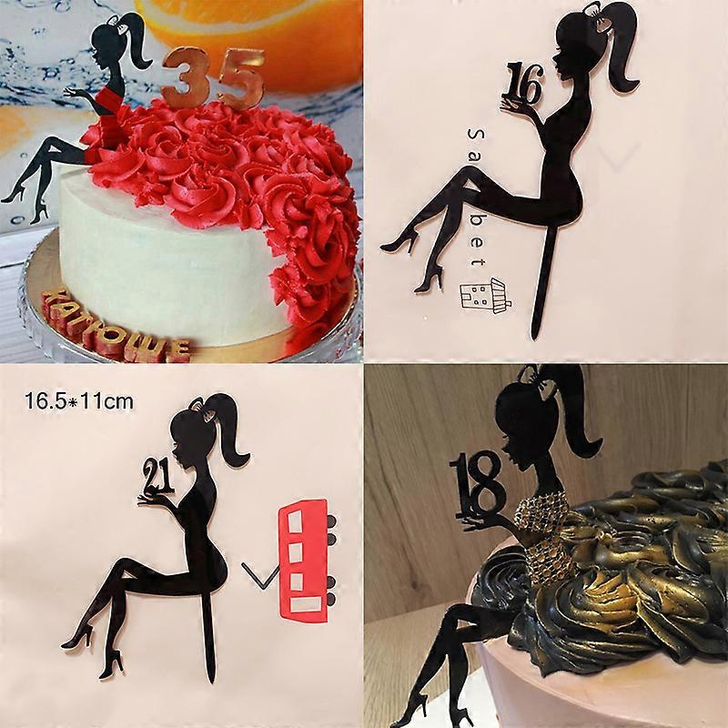 Red High Heels Lady Happy Birthday Acrylic Cake Topper Wedding Girls ...