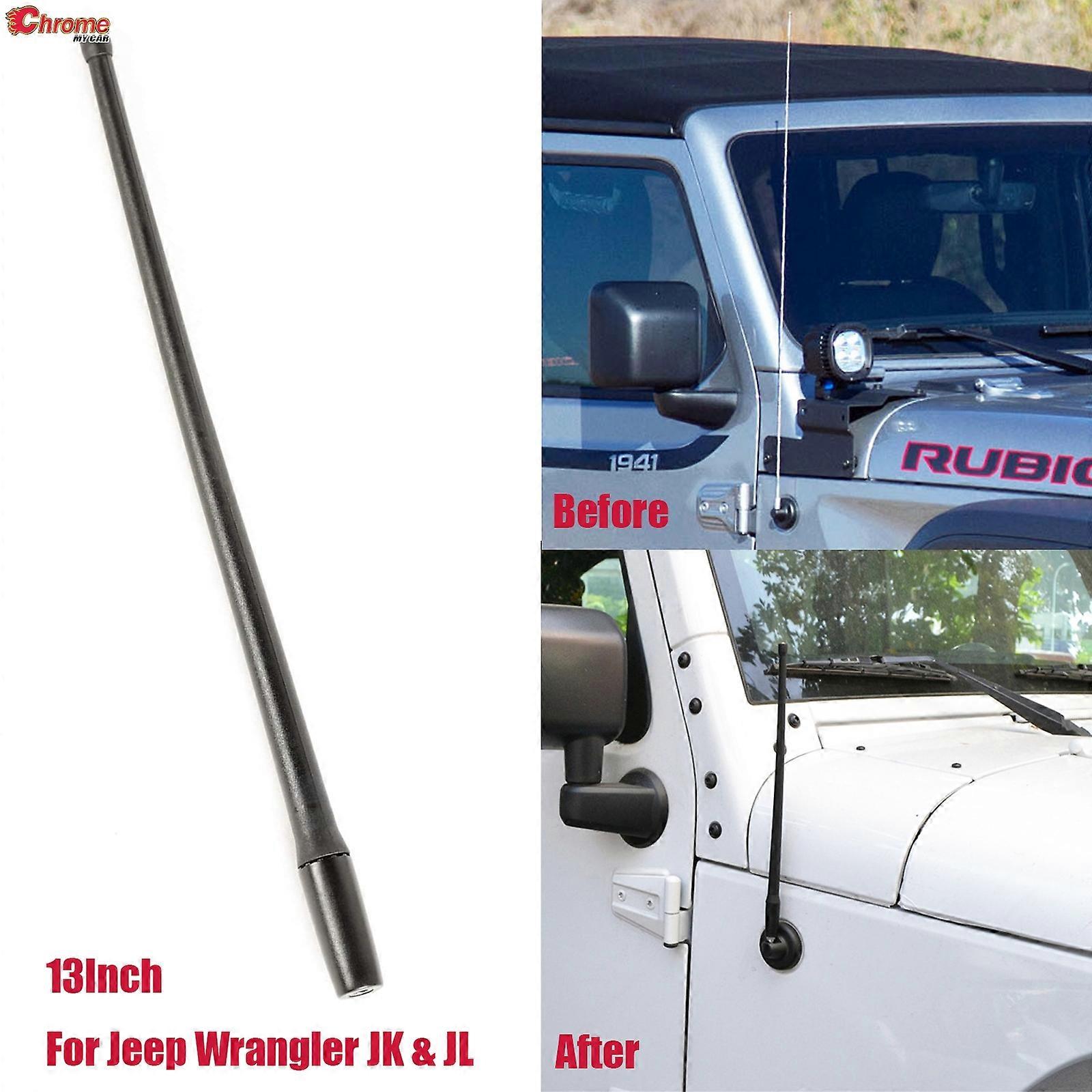 For Jeep Wrangler Accessories JK JKU JL JKU Gladiator Antenna Aerials 13'' Rubicon Sahara Mast FM/AM Signal Reception 2007- 2020