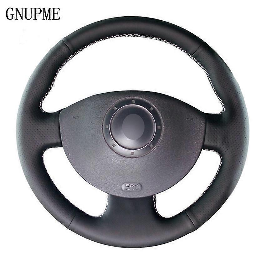 Coprivolante per auto in pelle artificiale nera cucita a mano per Renault Megane 2 2003-2008 Kangoo 2008 Scenic 2 2003-2009