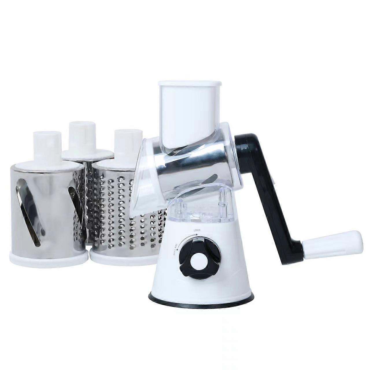Rotary Cheese Grater, Manual Cheese Grater with Handle, Mandoline Vegetables Slicer Cheese Shredder with Strong Suction Base
