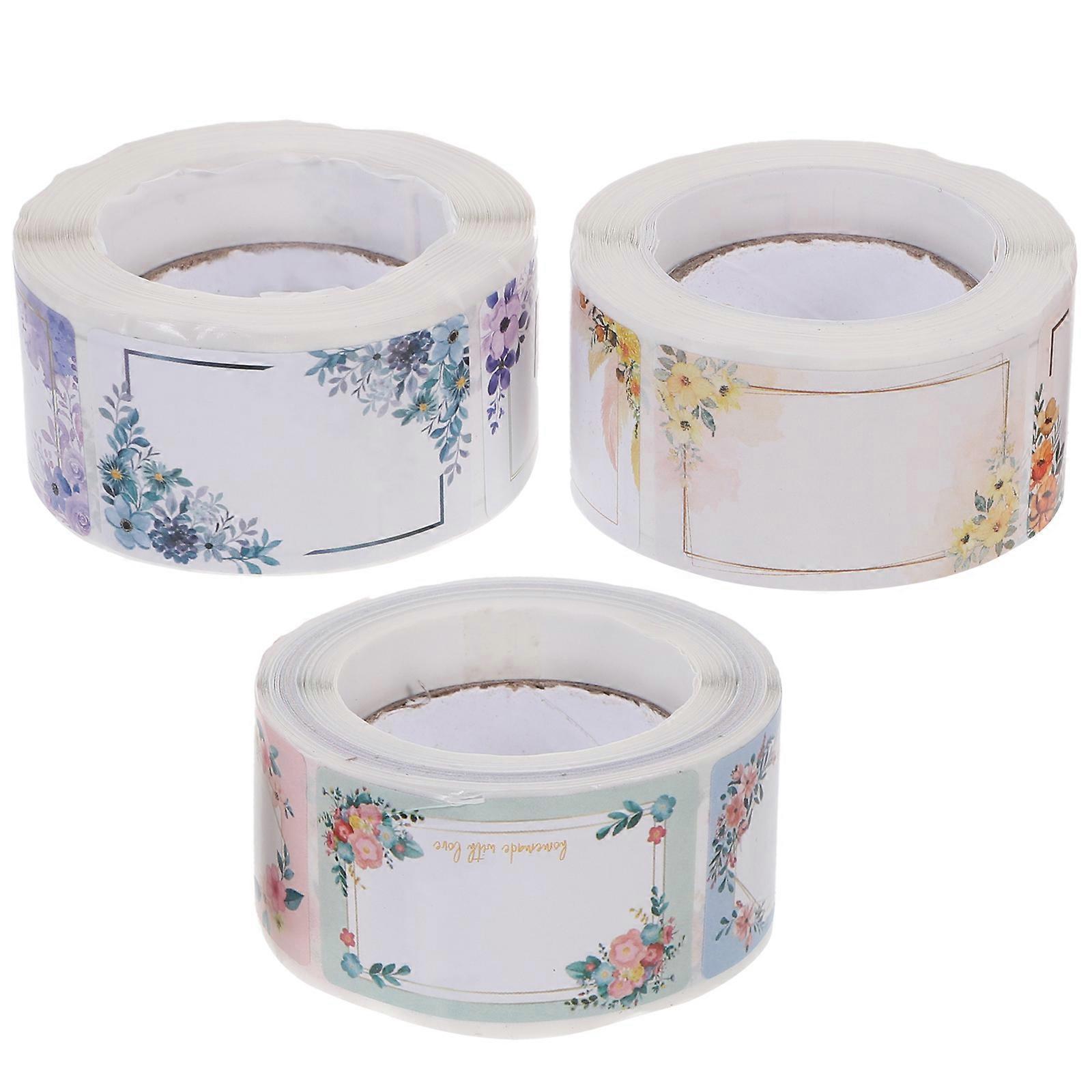 3 Rolls of Multi-Function Label Stickers Decorative Bottle Stickers Multipurpose Food Labels