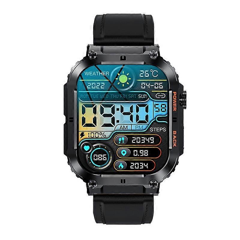 K57 Pro Call Smartwatch Schwarzes Leder