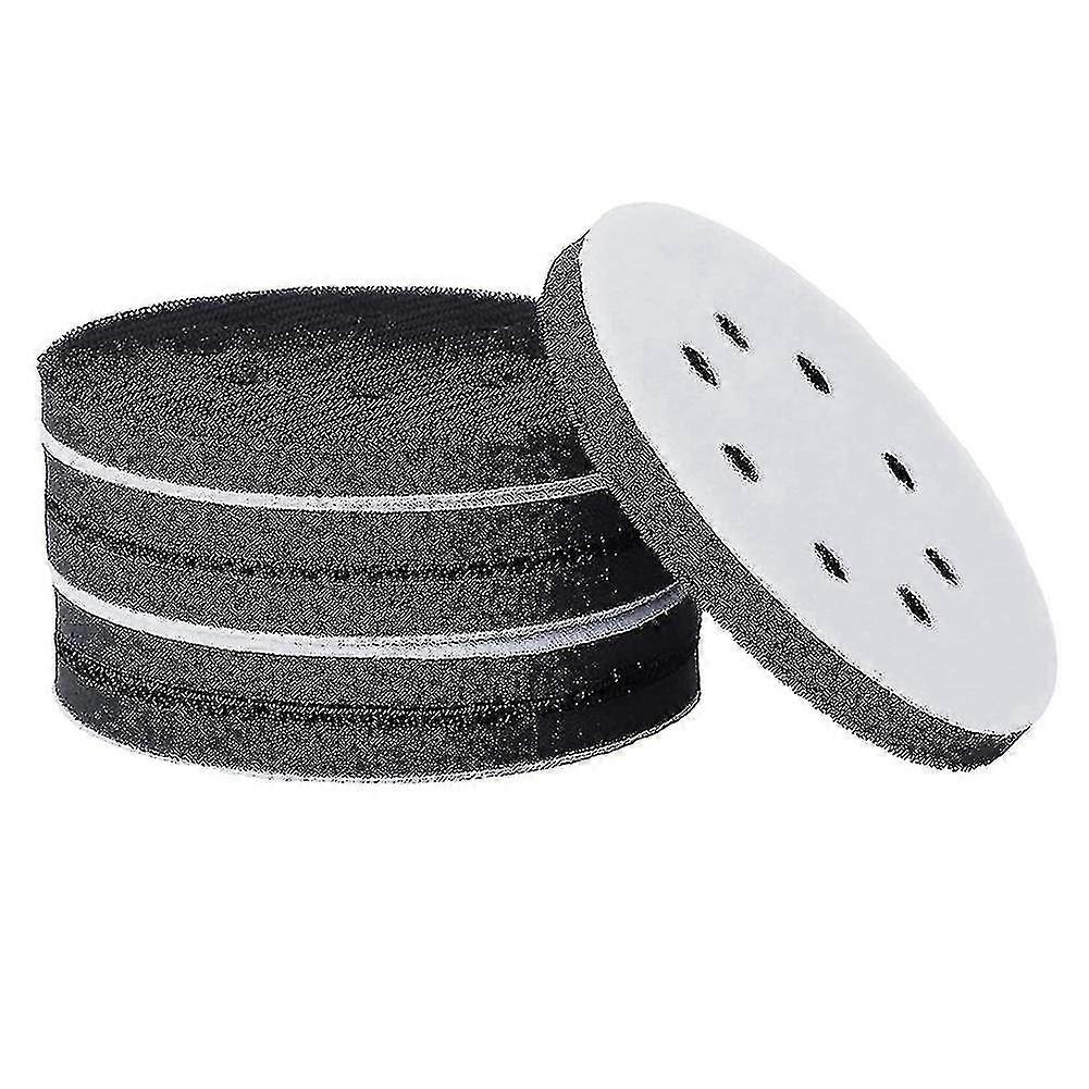6pcs 5 Inch(125mm) 8-hole Soft Sponge Interface Pad For Sanding Pads And Hook&loop Sanding Discs Fo