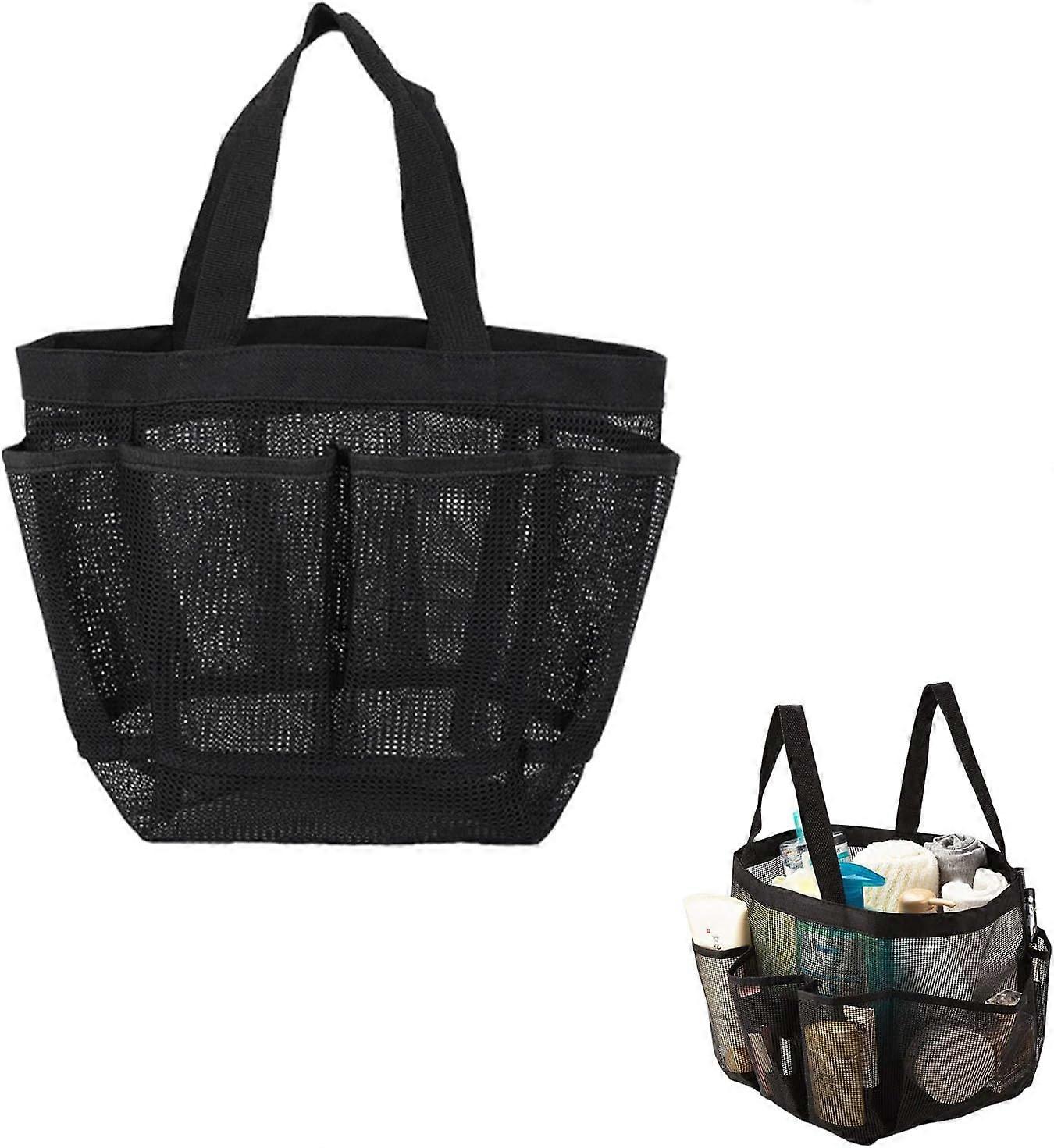 Portable Foldable Shower Bag with Handle, Travel Shower Bags, Mesh with 7 Compartments for Camping Home Storage for Toiletries Clothes