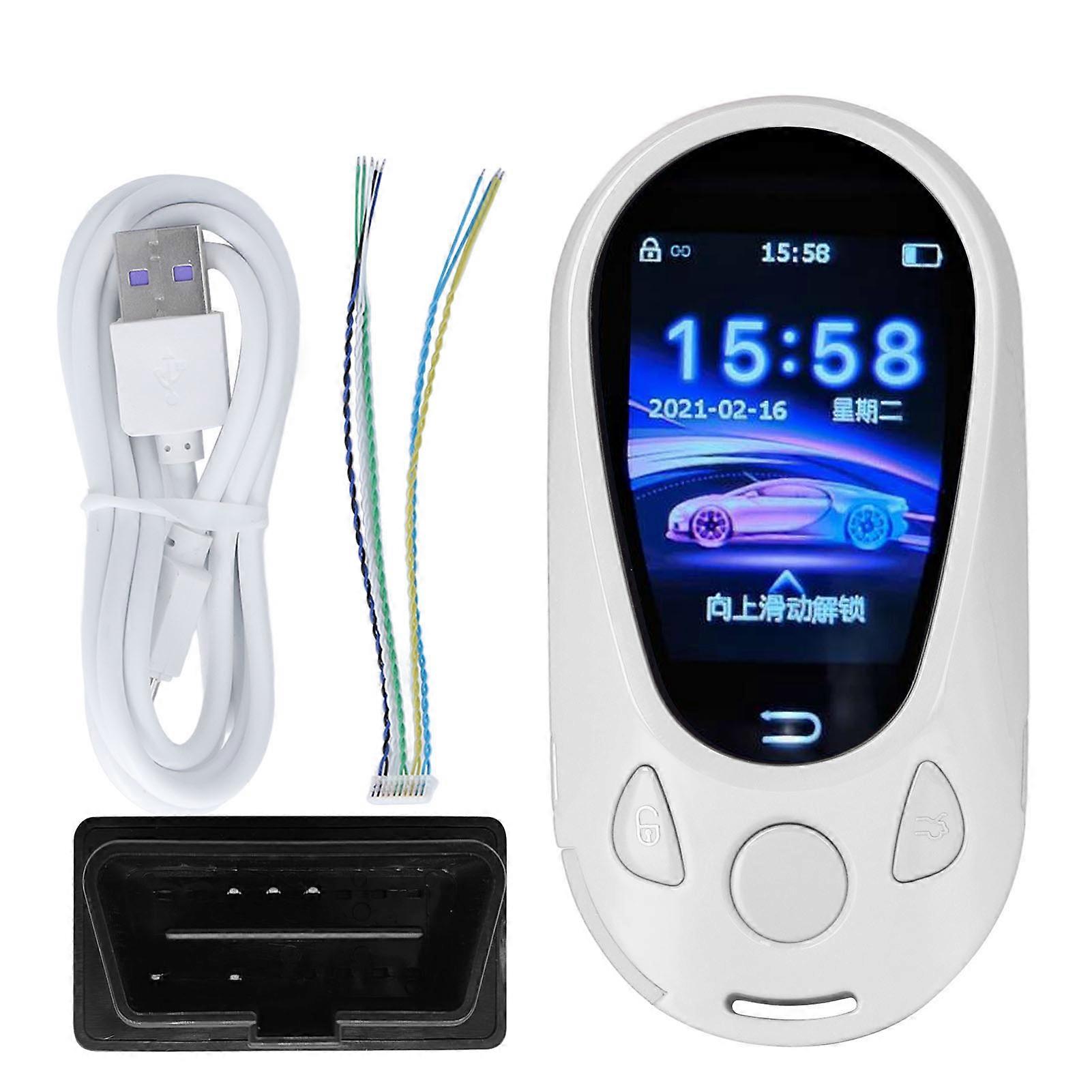 מסך מגע LCD חכם מפתחות לרכב כניסה ללא מפתח מפתח שלט אוניברסלי ללחצן התחל ועצור דגם רכב כסף