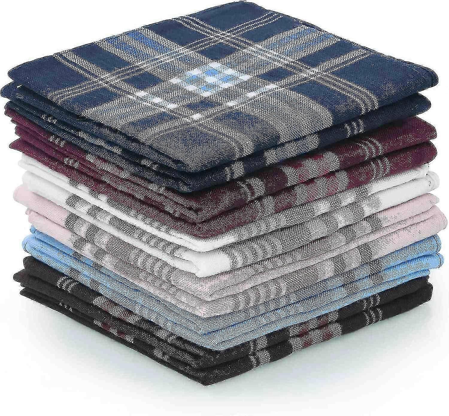 مناديل رجالية ، 12 عبوة هانكيز للرجال ، مناديل رجالية فاخرة قطن أبيض مربع الجيب