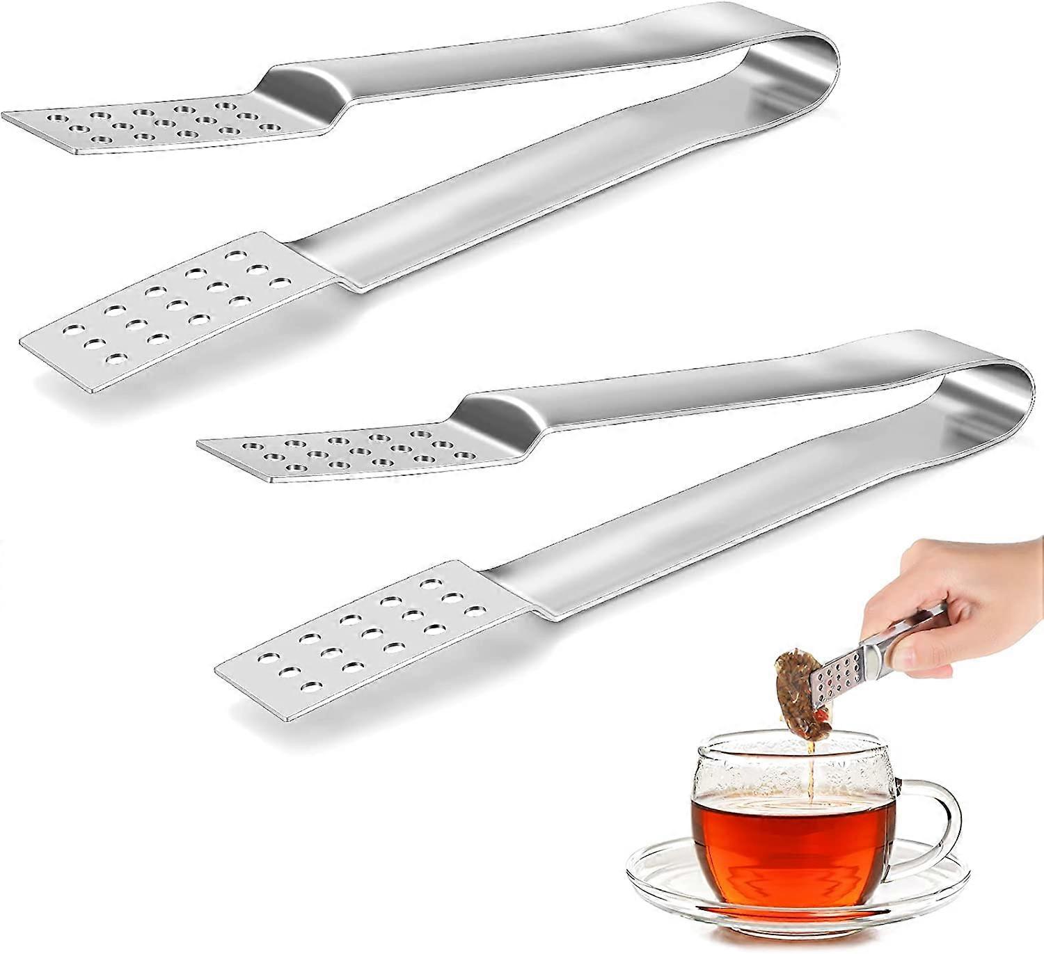 Norpro 6.25 Inch Stainless Steel Tea Bag Squeezer Tongs – No Drips, No Mess