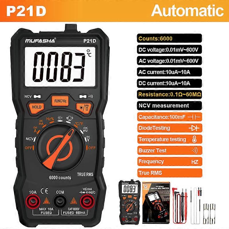 Multimeter 6000 COUNTS AC/DC Flashlight Digital Multimeter High Precision NCV Smart Multimeter