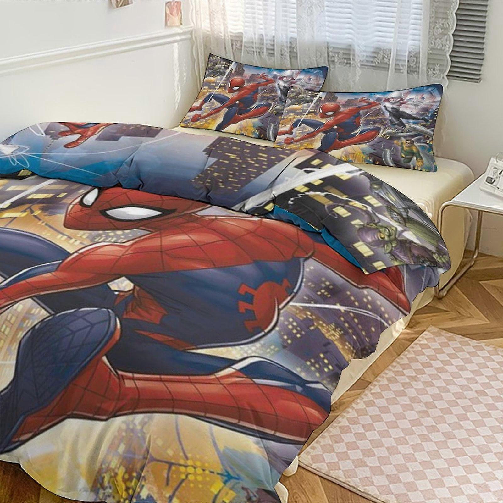 Bedding set JP566 Spiderman Room Decor Bedding Set with Sheets And Pillow 3 Piece Bedding Super Soft Fade Resistant Microfiber TH566