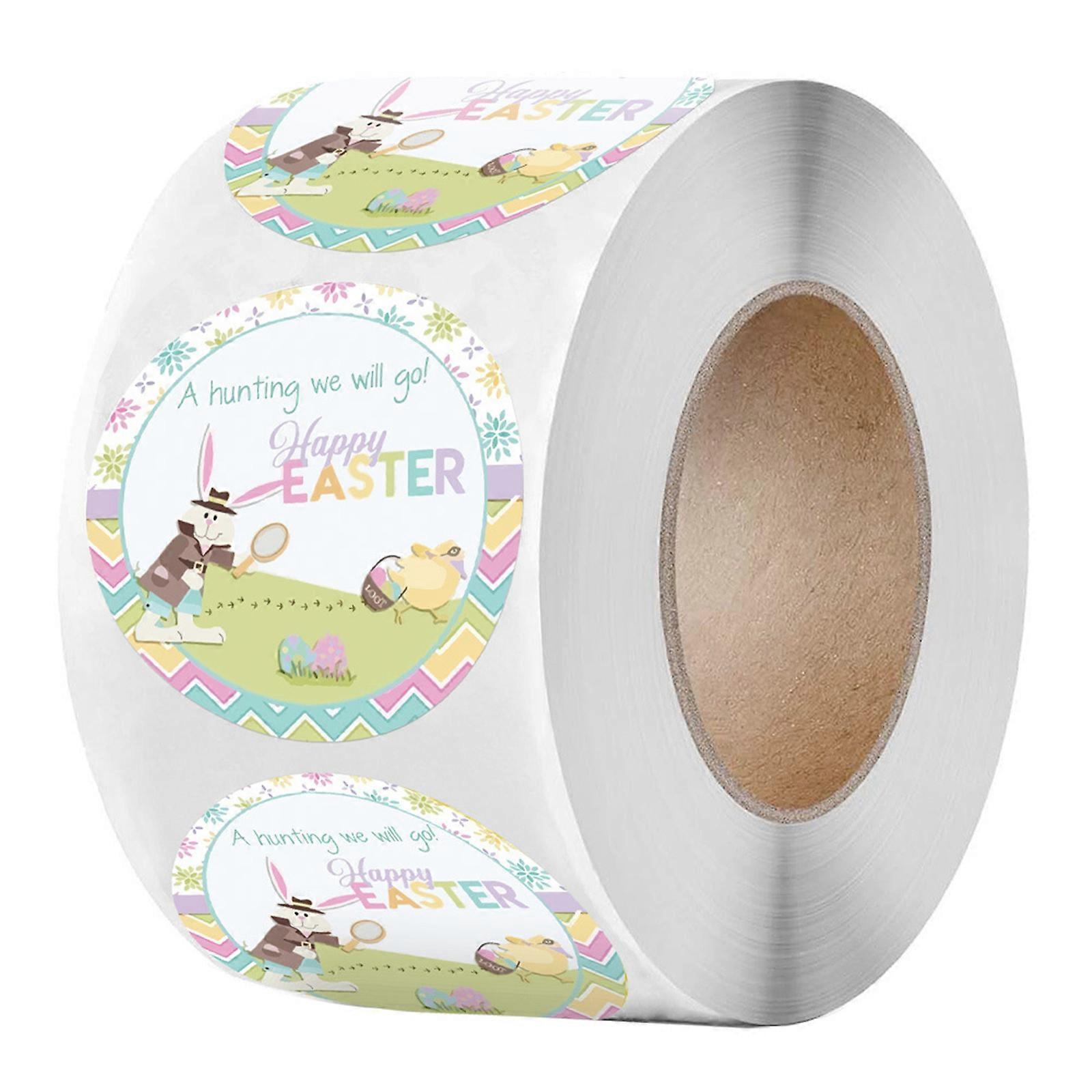 500pcs Happy Easter Stickers Mignon Lapin Lapin Auto Adhésif Seal Label pour Cadeau