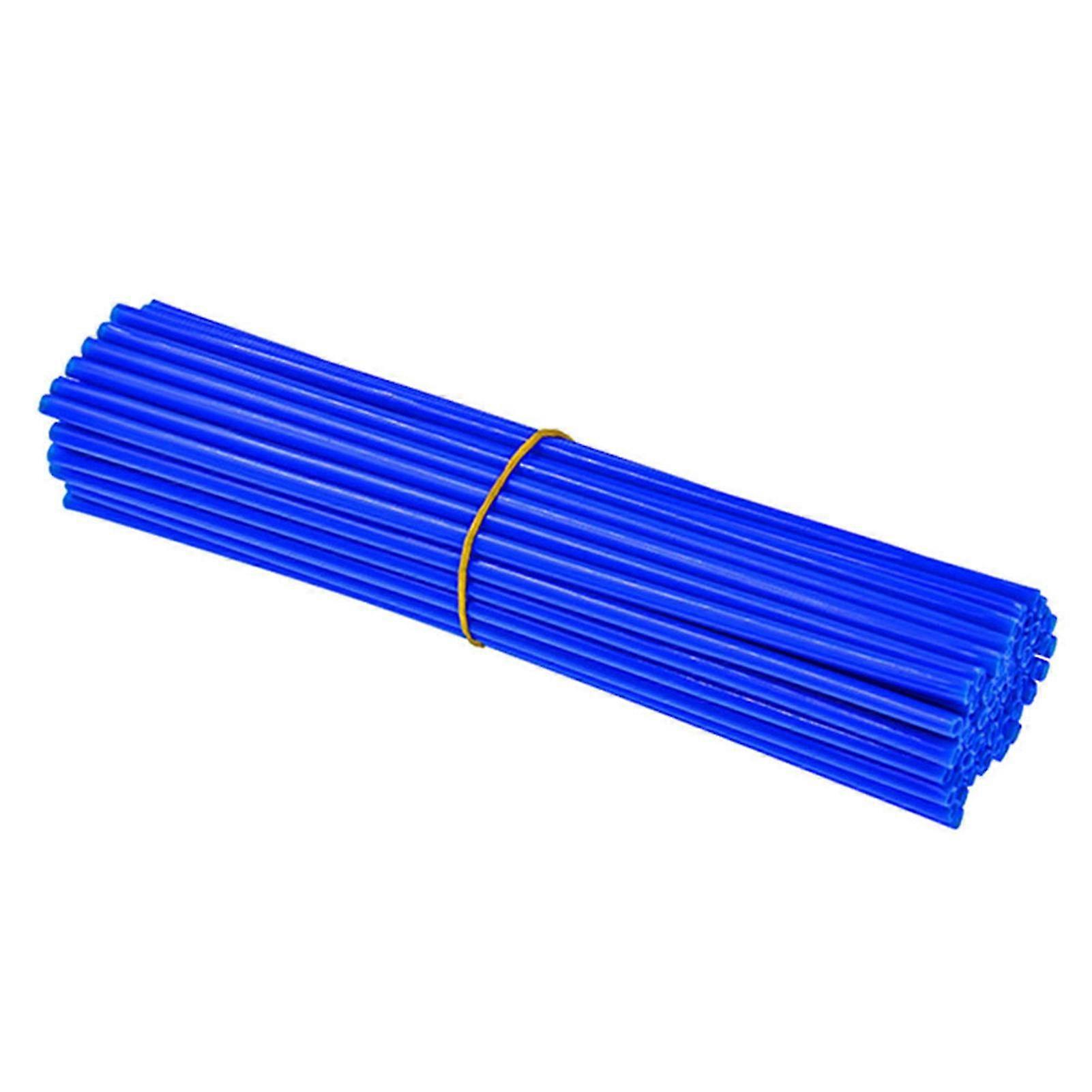 72PCS Blue Spoke Skins for Motorcycle Dirt Bike Accessories Cover Trim Wrap Decoration Protector