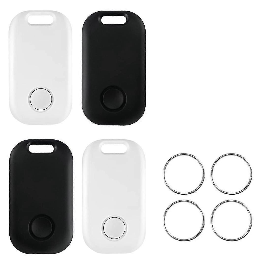4 stuks zwart witte sleutels locator, bluetooth tracker voor sleutels huisdieren portemonnees en schooltas, key finder smart trackers