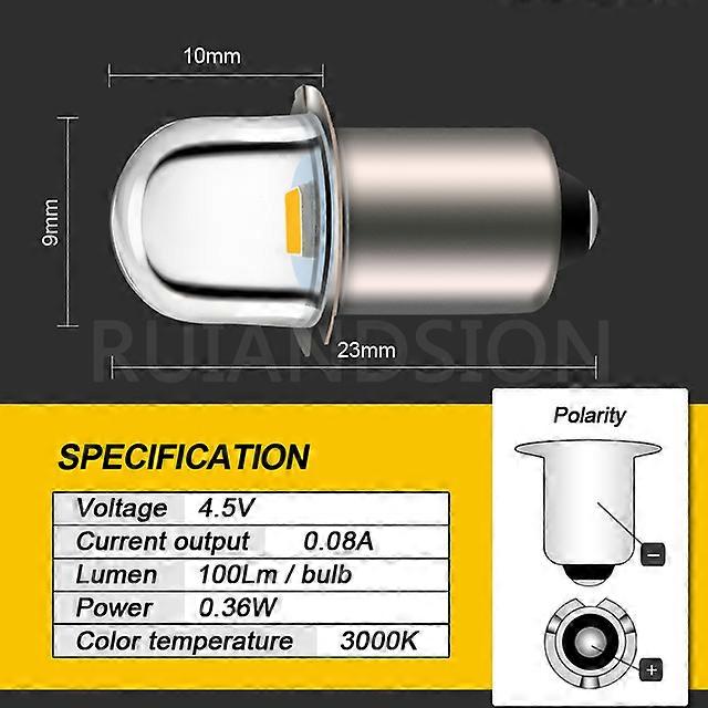4x DC 3V 6V PR2 P13.5S 2835 LED Conversion Kit for Bike Torch Tooling Lantern Work FlashLight Maglit Bulbs Replacement 4300K