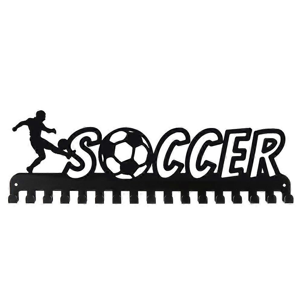 鉄メダルハンガーホルダーディスプレイウォールラックネジ付きサッカー150x400mm