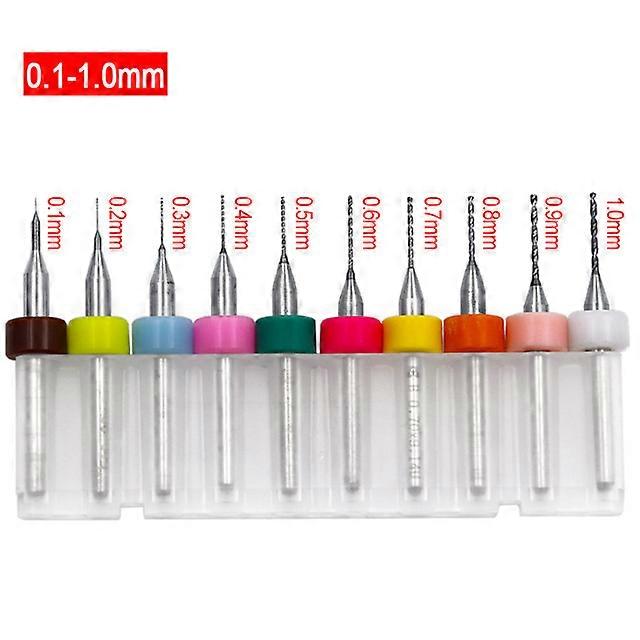 10pcs 0.1-2mm PCB Print Circuit Board Carbide Micro Drill Bit Tool Set