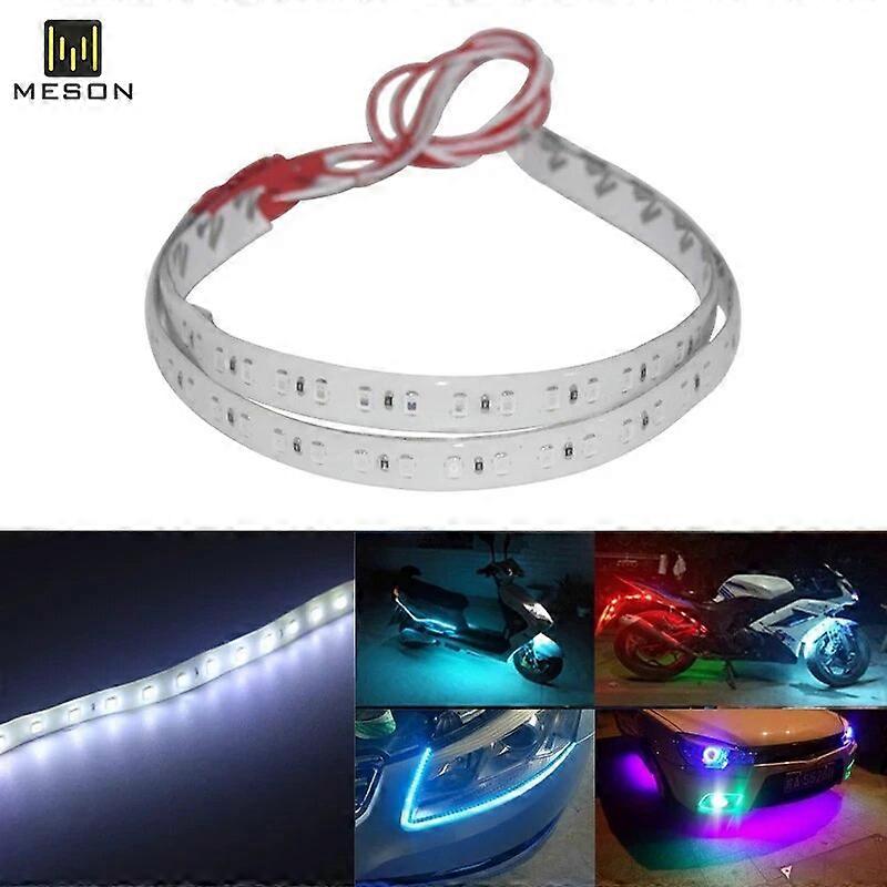 1X Car LED Strip 30cm 60cm 18 modes Flexible colorful Decorative flowing Lamp motor DRL RGB Angel Eyes Daytime Running light 12VMotor Vehicle Lighting