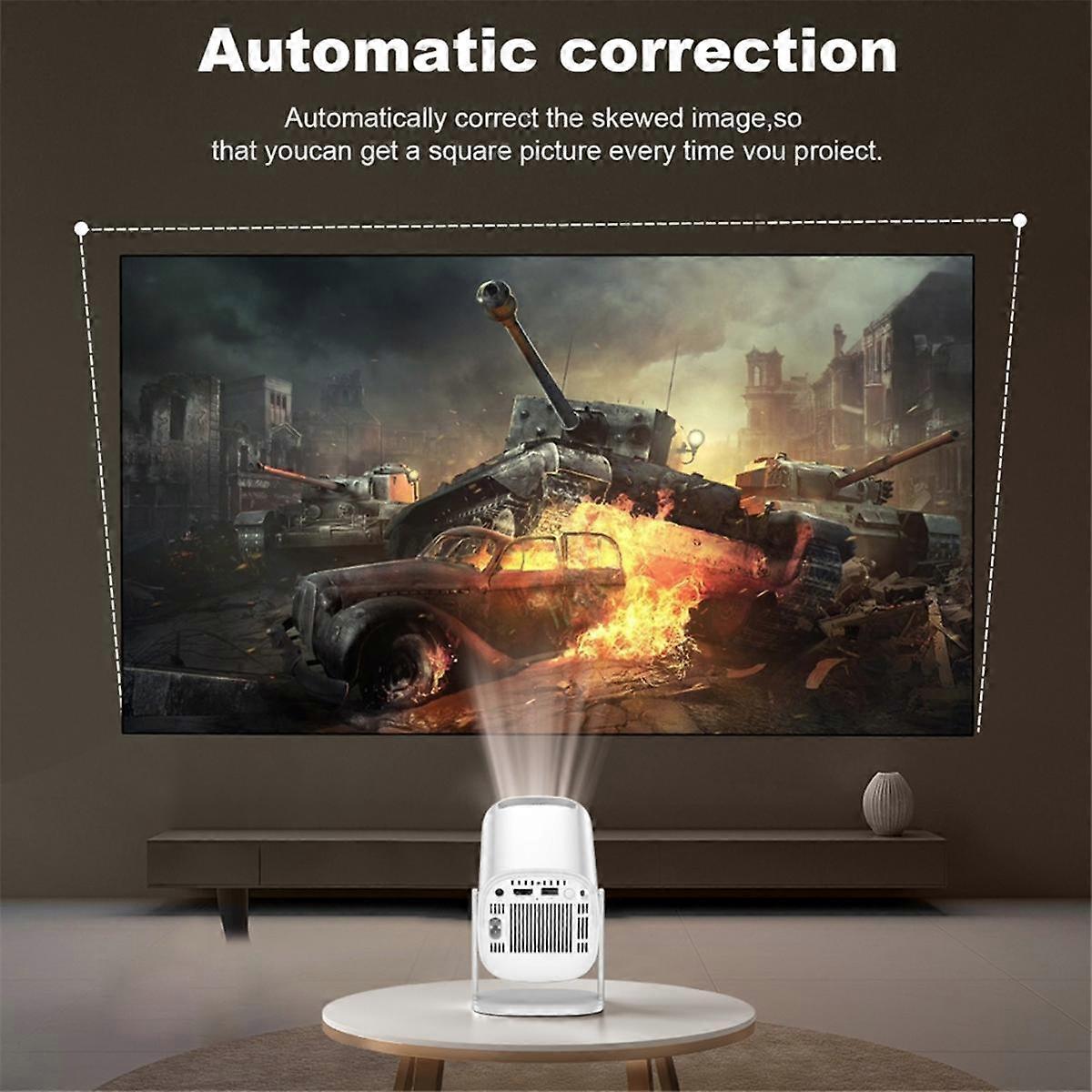 Smart Mini Projector Android 11 WiFi6 Support 4K 1080P BT5.0 Projector 1208x720P Home Cinema Portable Projector US PLUG
