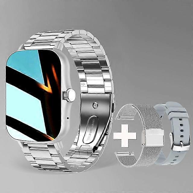 Gray Silver Color Smart Watch Adult Smartwatch Sport Full Touch Screen Smartclock For Android IOS Sport Fitness Tracker