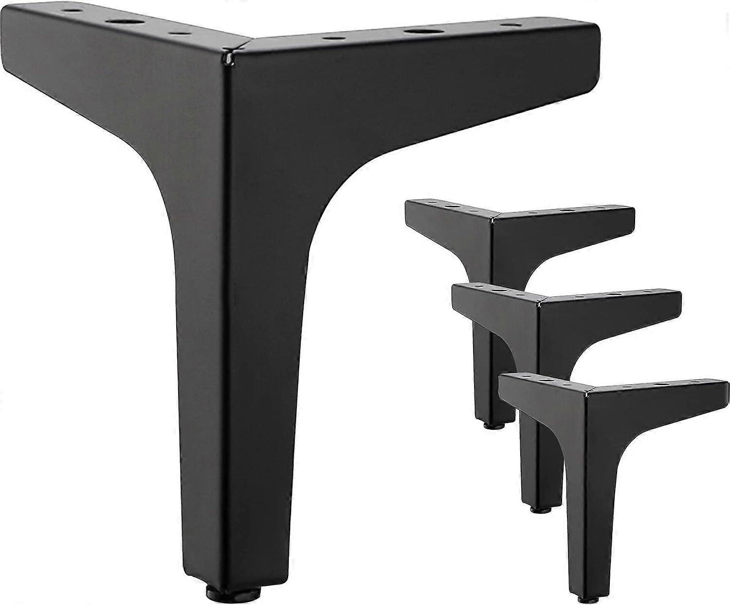 4 Pack 15cm Black Metal Furniture Legs - For Cabinet, Sofa, Coffee Table, TV Cabinet and Other Furniture Legs.