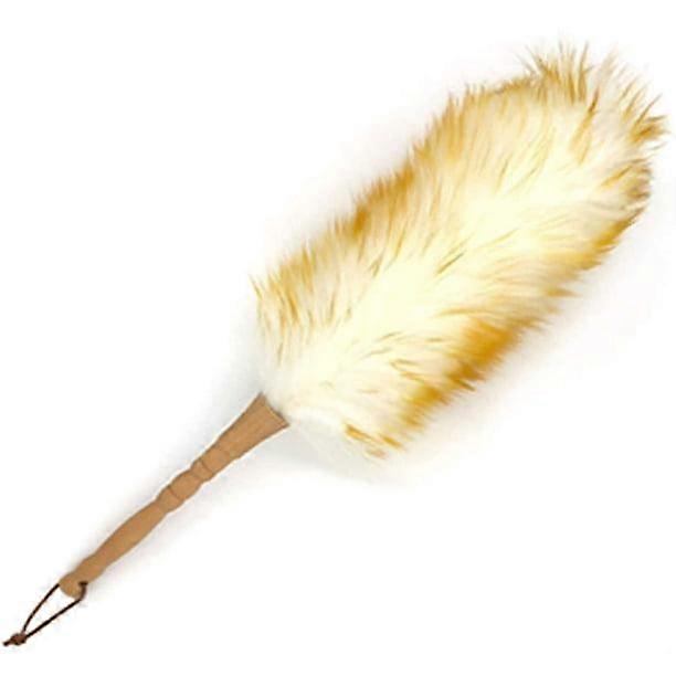 Feather Duster with Wood Handle, Blinds Cleaner Purifier, Brush Cleaning Tool, Lambswool Dusters for Cleaning Vehicles, Office and Housework Dusting