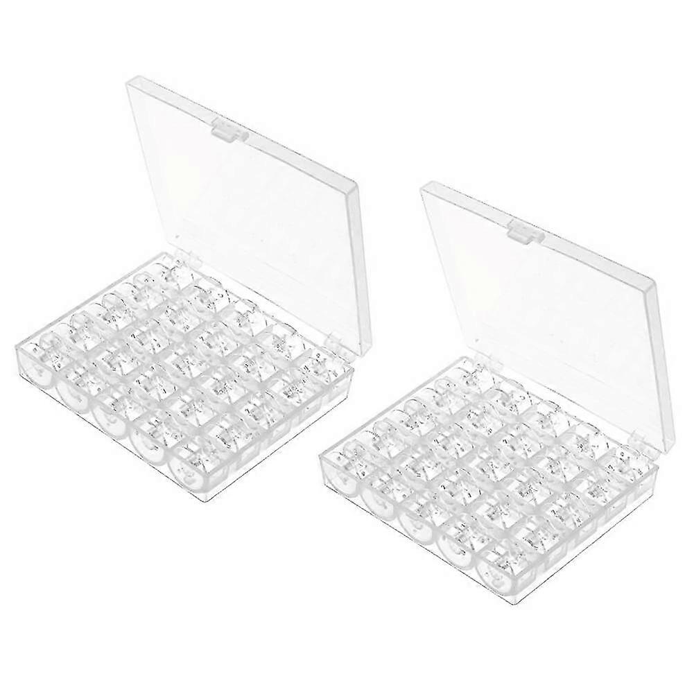 50 Pcs Sewing Machine Bobbins with Case for Brother Singer