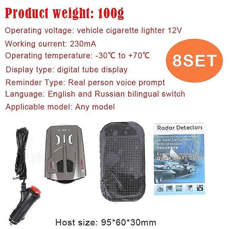 V9 Radar Detector English Russian Auto Car Speed Voice Alert Warning X K Ka Band Car Cigarette Lighter 12V Digital Tube Display