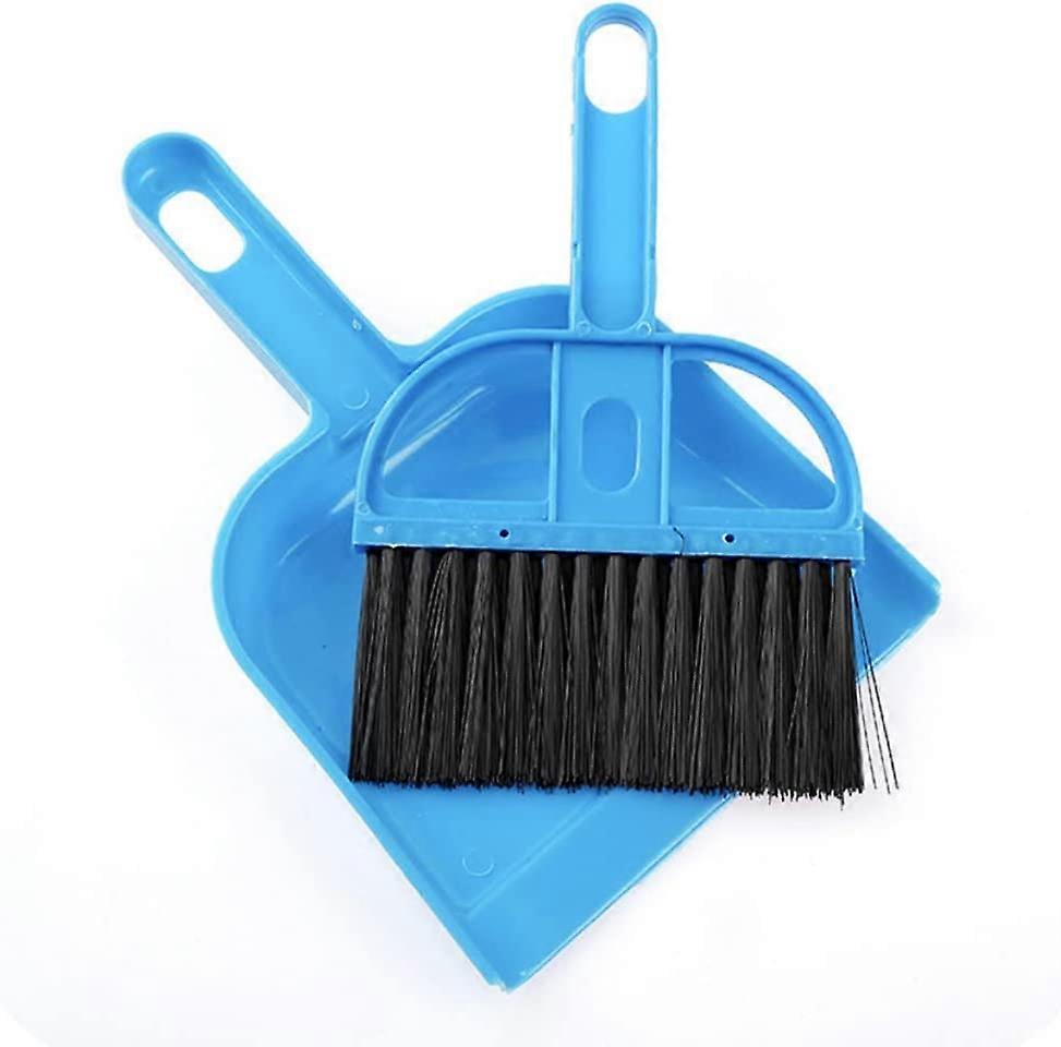 Multi-function Mini Dustpan and Dustpan Set, Small Cleaning Tools, Broom, Portable Dustpan for Home, Kitchen, Keyboard, Cars, Blue