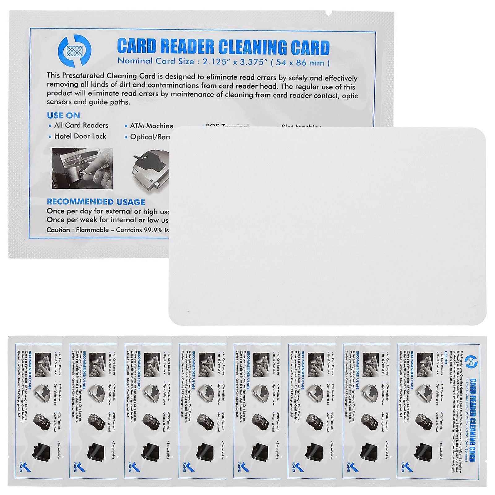 10Pcs Cleaning Card Card Reader Cleaner Reusable Credit Card Machine Cleaner POS Terminal Cleaner