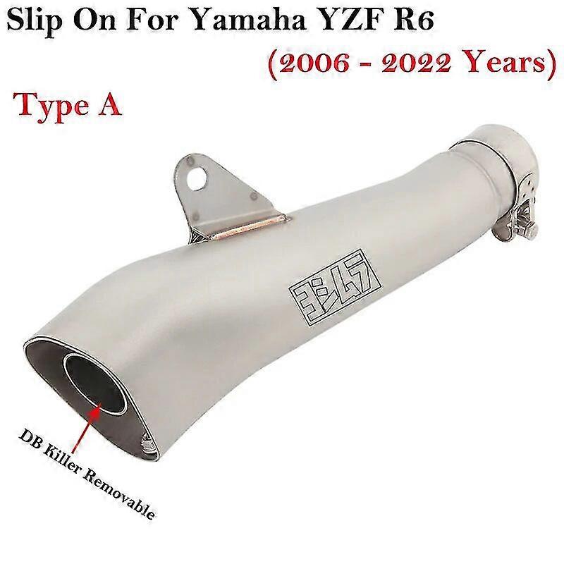 Exquisite exhaust pipeSlip-On For Yamaha YZF R6 2006 - 2022 Motorcycle Exhaust Escape System GP Pipe Modified Tube Link Pipe Muffler DB Killer