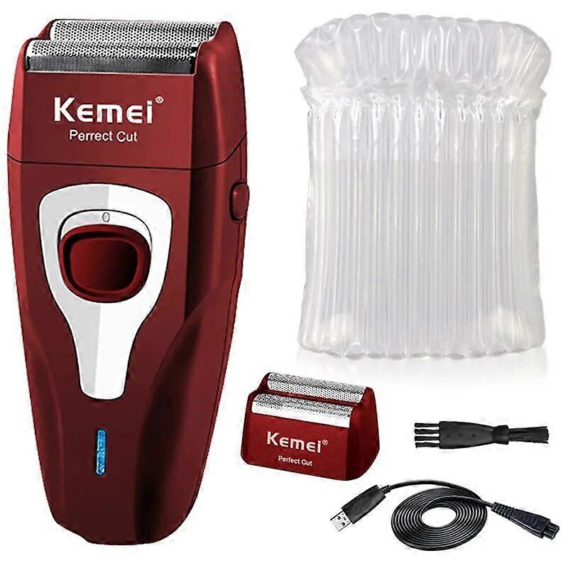 Kemei 1123 Rechargeable Electric Shaver Hair Beard Powerful Electric Razor For Men Bald Head Shaving Machine With Extra Mesh