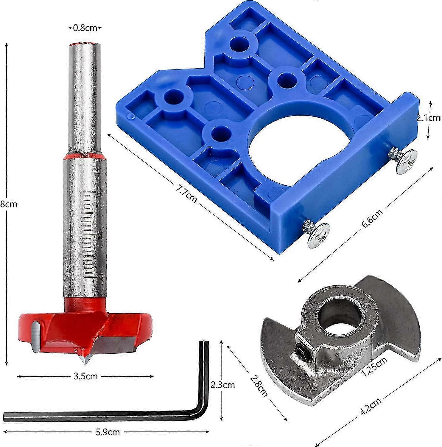 Hinge Jig Drill Bit Sets 35mm Adjustable Bit Positioner Hole Positioning Drill Bits Cutters