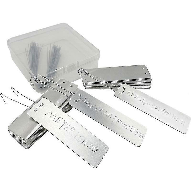 Çift Taraflı Metal Folyo Etiketleri Yazın Alüminyum Bitki Etiketleri Dış Mekan Bahçeciliği İçin Metal Etiketlere Çift Taraflı Yazma ve 100 Adet Yüksek Dayanıklılık Paketi