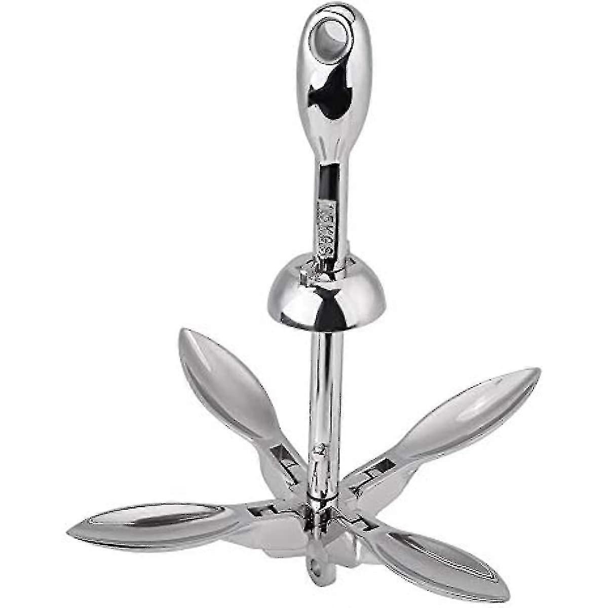Silver Grapnel Boat Stainless Steel Boat Folding Grapnel Anchor Docking Hardware For Marine Yacht 15Kg