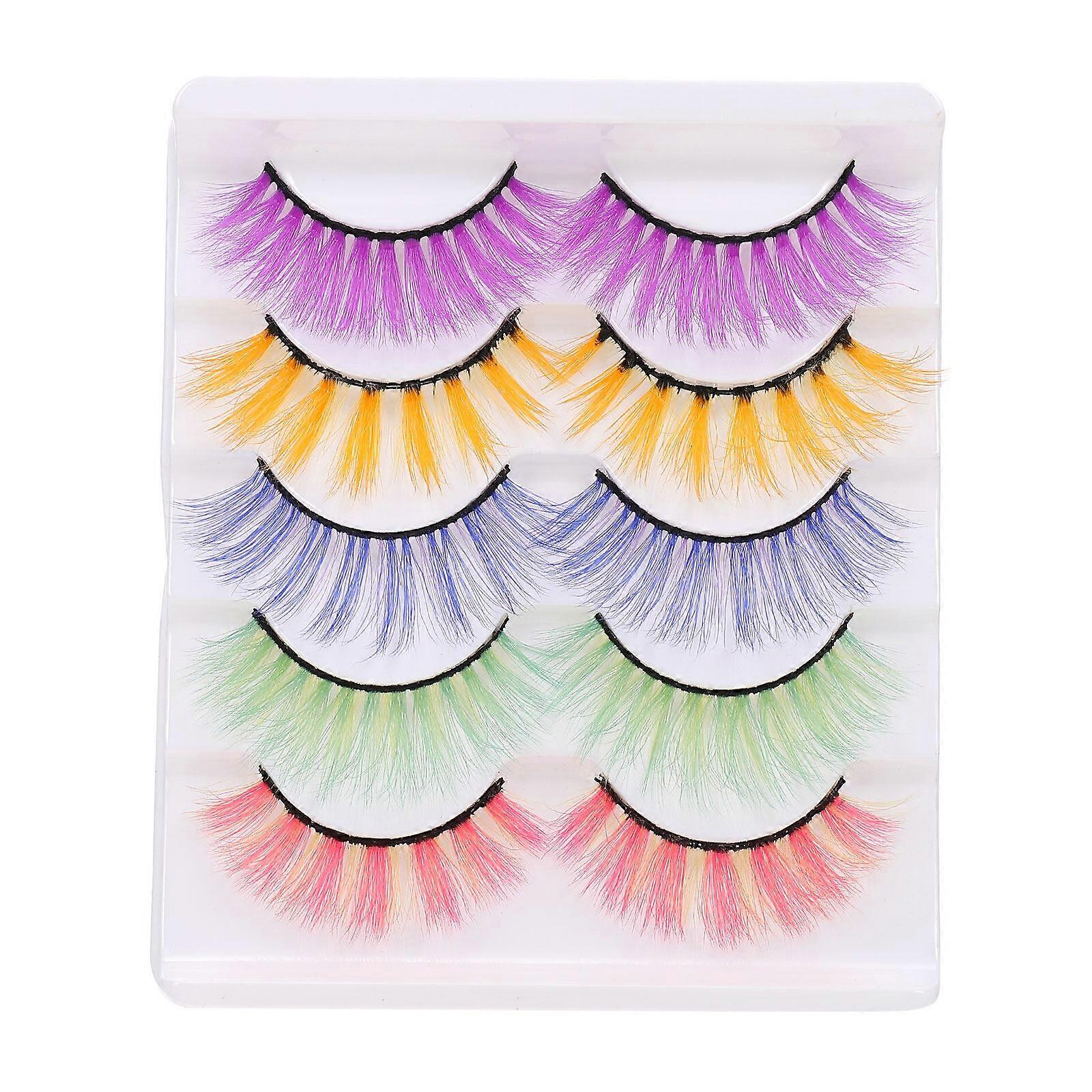 5 Pairs Simulation Mink Fur Fake Eyelashes False Lashes Grafting Eyelashes