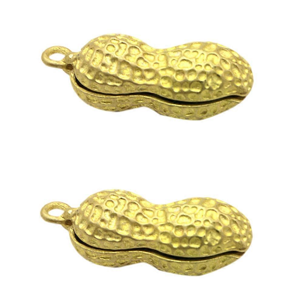 2Pcs Delicate Copper Peanut Design Pendant Decor Retro Copper Hanging Decor