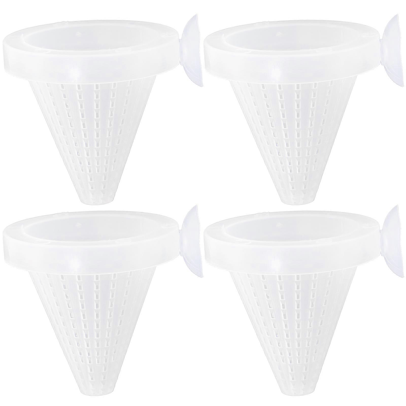 4Pcs Red Bug Feeding Cup Pet Feeder Cone Nematode Feeder Random Sucker Color