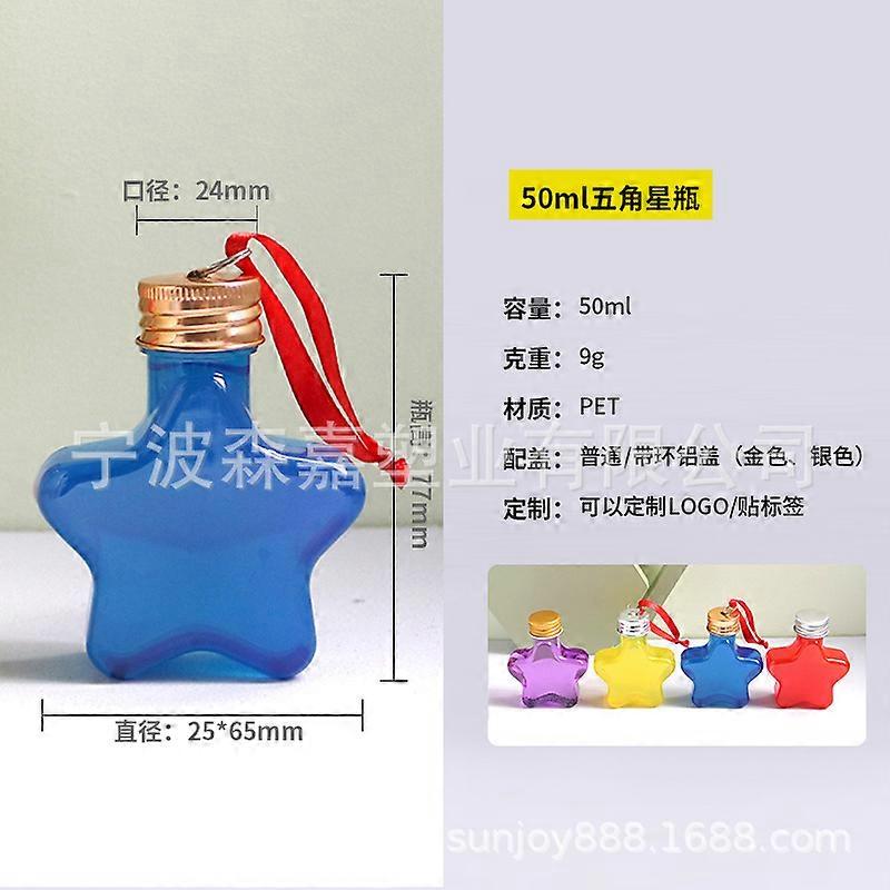 10pcs Empty Refillable Wish Bottle Decorative Hanging Colored Bottle Creative Star Shaped DIY Bottle