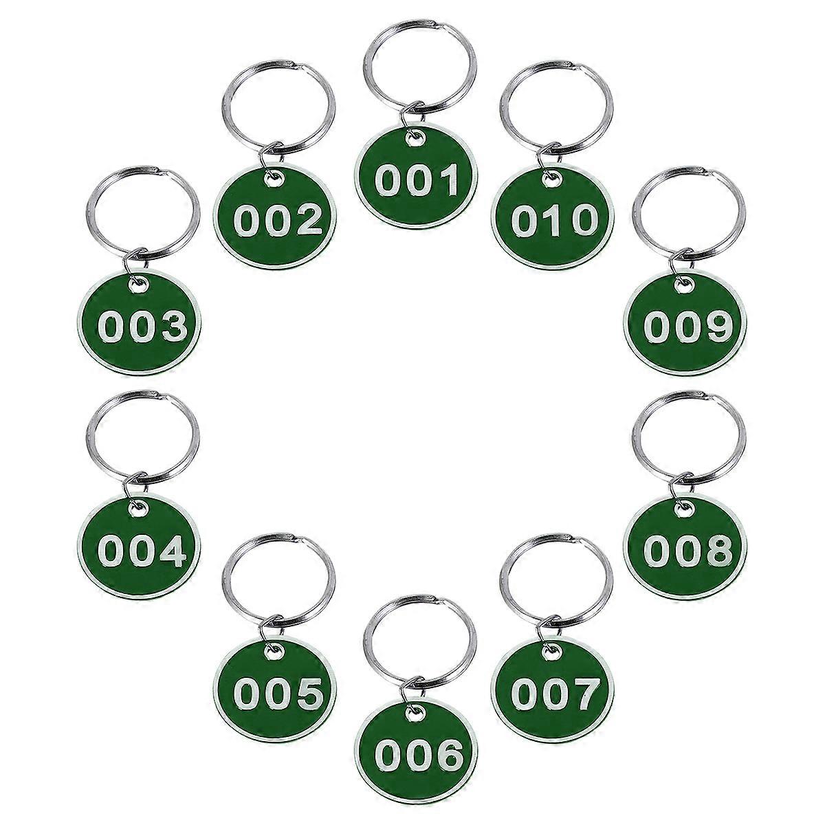 1 Pack/10pcs Key Tags with Ring Numbered ID Tags Keychain Number from 1 to 10