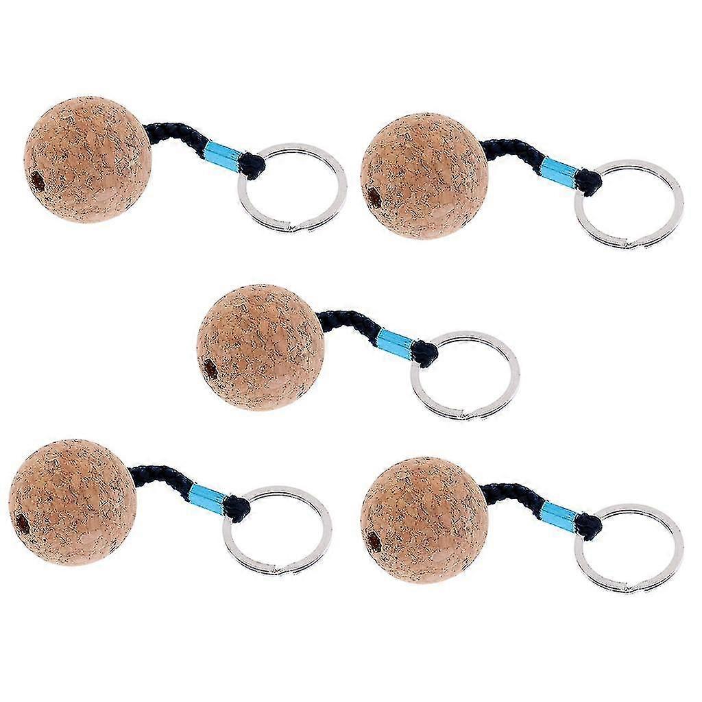 (pack Of 5) Lightweight 35mm Floating Cork Keyrings, Floatable Water Buoyant Key Ring, Marine Sailing Kayaking Boat Float Key Chain