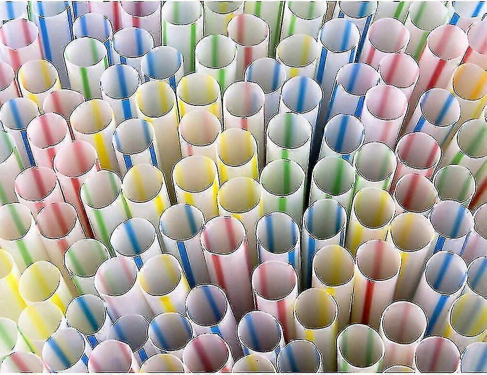 100-1000X Jumbo Plastic Clear Straws Black Straws Colorful Drink - Foto 4