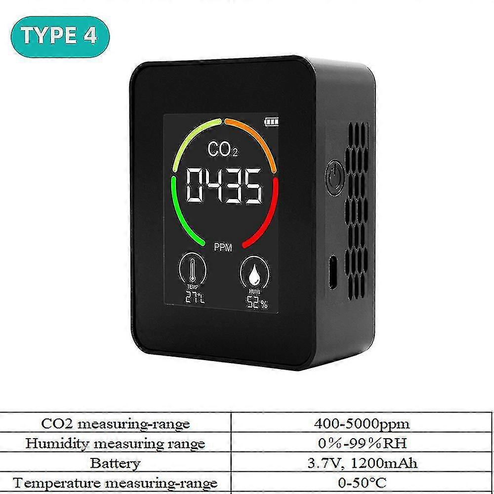 Air Quality Tester Co2 Tvoc Meter Temperature Humidity Measuring Device Mini Carbon Dioxide Detector Gas Detector Analyzer
