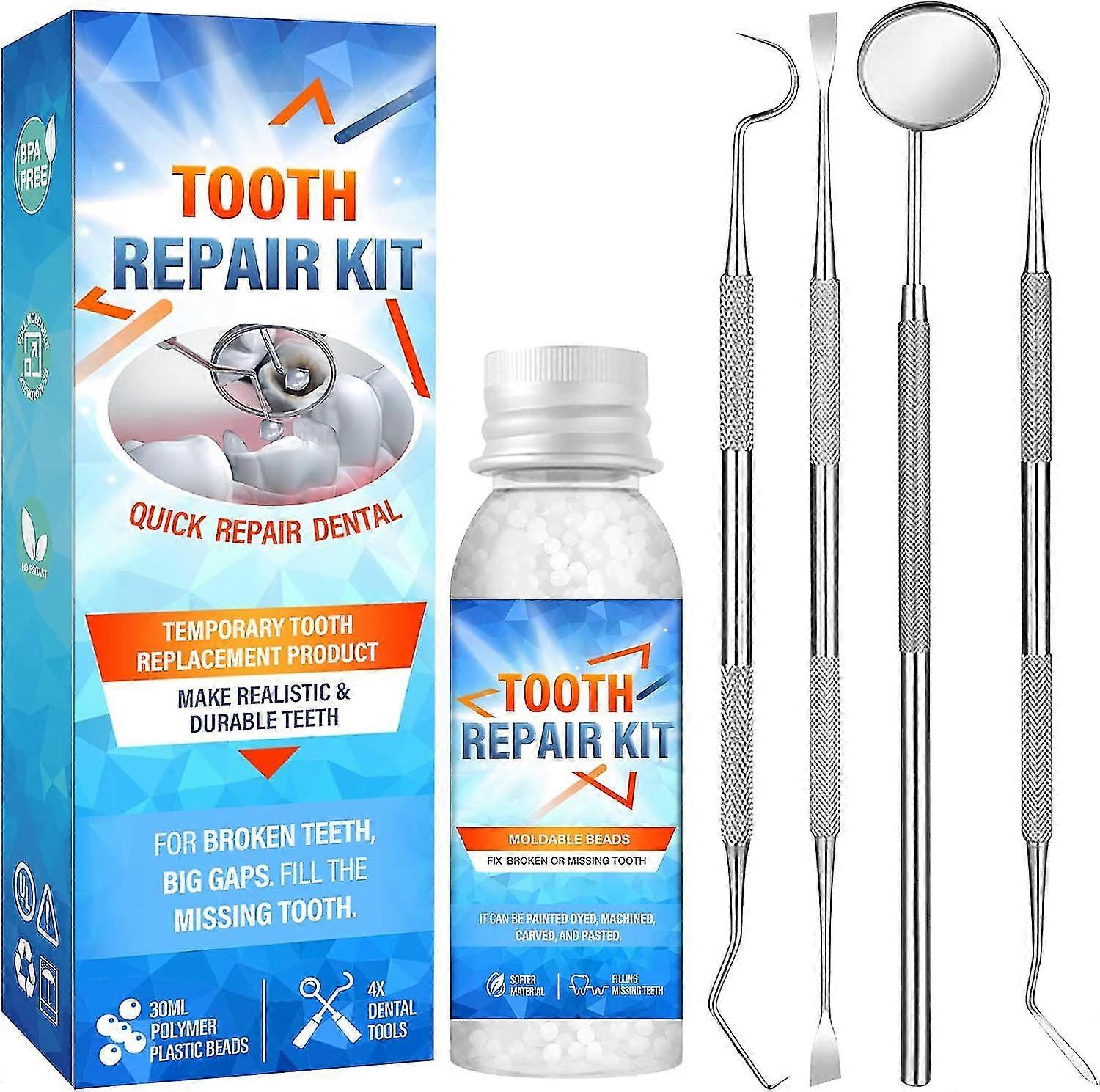 Tooth Repair Kit, Moldable Dental Care Kit For Fixing The Missing And Broken Replacements, Temporary Filling Fake Teeth Diy Restoring Smile